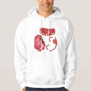 Steak Smiley Face Design for Meat Lovers   BBQ Gri Hoodie