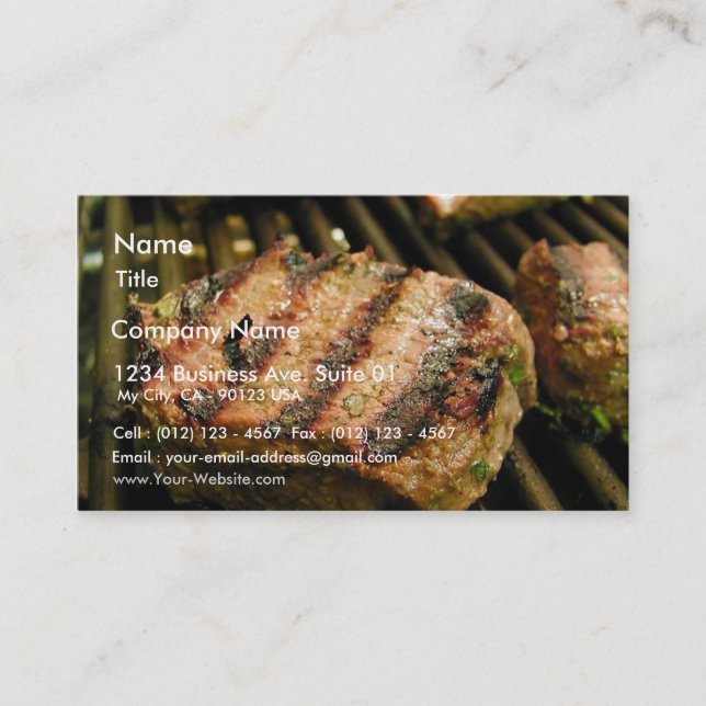 Steaks Food Dinner Grilling Business Card (Front)