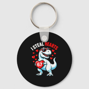 Steal 67 hearts valentine's day 67 meme 6 7 t-rex key ring