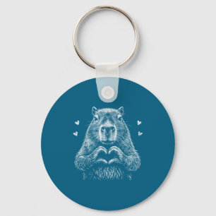 Steal hearts capybara valentines capybara meme key ring