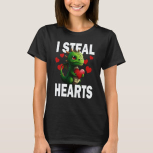 Steal Hearts Cute Dragon Baby Valentines Day T-Shirt