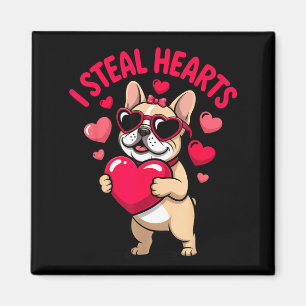 Steal hearts french bulldog valentine funny dog magnet