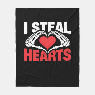 Steal Hearts Funny Valentine Skeleton Hands Style Fleece Blanket