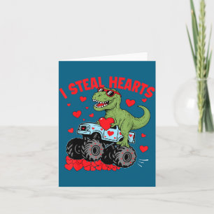 Steal hearts trex dino baby boy valentines toddler card