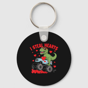 Steal hearts trex dino baby boy valentines toddler key ring
