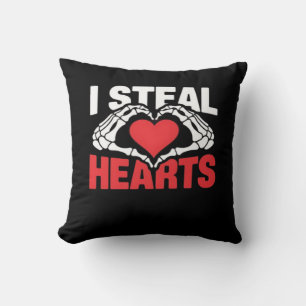 Steal Hearts Valentines Day Funny Skeleton Hand Cl Cushion