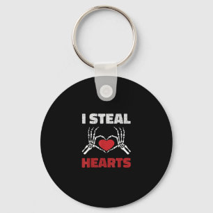 Steal Hearts Valentines Day Funny Skeleton Hand Key Ring