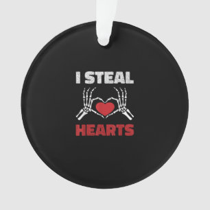 Steal Hearts Valentines Day Funny Skeleton Hand Ornament