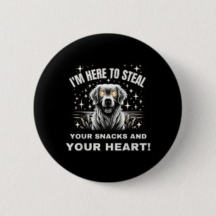 Steal Snack And Heart Trick Or Treat Halloween Dog 6 Cm Round Badge