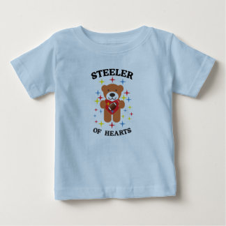 Stealer of Hearts Teddy Bear Football Baby T-Shirt