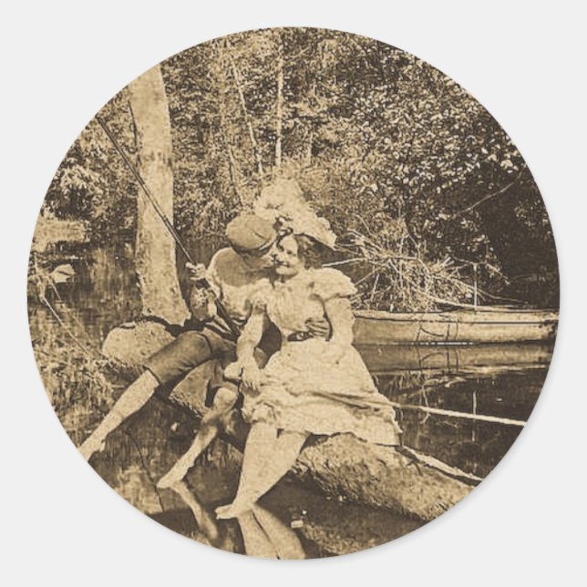 Stealing a Kiss Classic Round Sticker (Front)