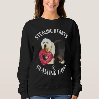Stealing Heart Blasting Fart Old English Sheepdog Sweatshirt