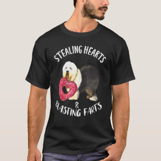 Stealing Heart Blasting Fart Old English Sheepdog T-Shirt