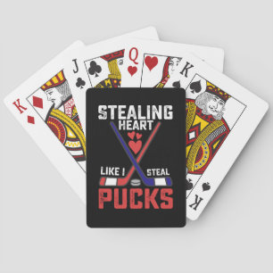 Stealing Heart Like I Steal Pucks Hockey Valentine Playing Cards