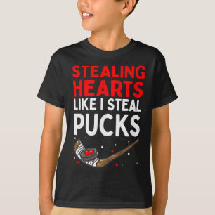 Stealing Heart Like I Steal Pucks Valentines Day H T-Shirt