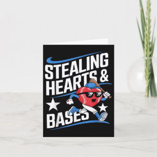 Stealing Hearts And Bases Baseball Valentine’s Day Card