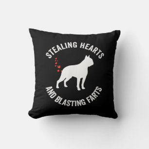 Stealing Hearts And Blasting Farts Boston Terrier Cushion