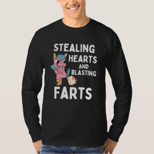 Stealing Hearts And Blasting Farts Kids Unicorn T-Shirt
