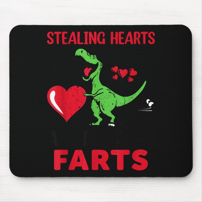 Stealing Hearts And Blasting Farts T Rex Cute Todd Mouse Mat (Front)