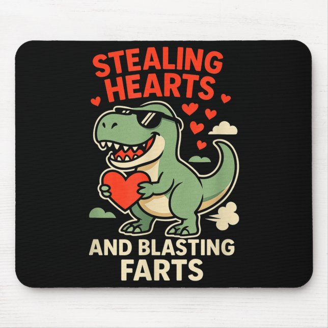 Stealing Hearts And Blasting Farts Trex Childrens  Mouse Mat (Front)