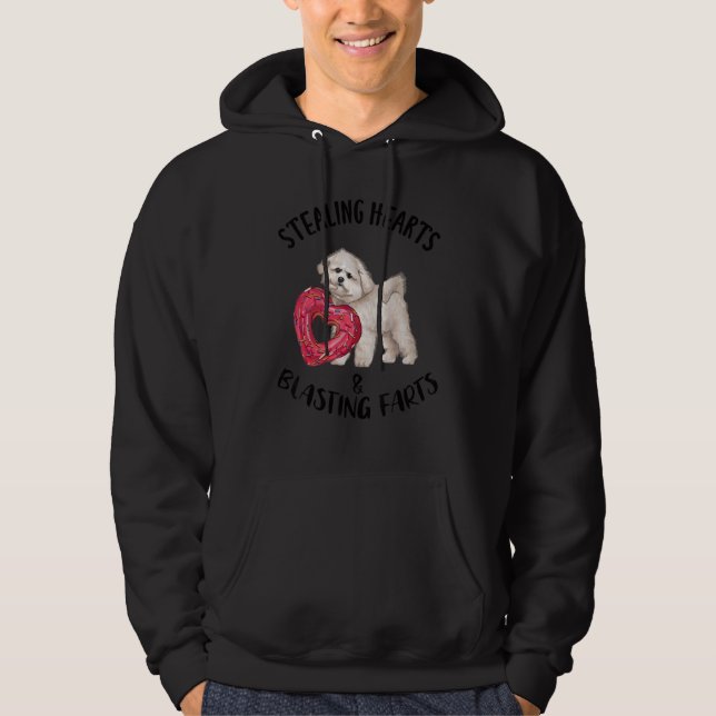 Stealing Hearts Blasting Farts Bichons Frise Valen Hoodie (Front)