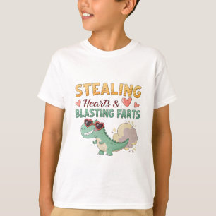 Stealing Hearts & Blasting Farts cute dinosaur T-Shirt
