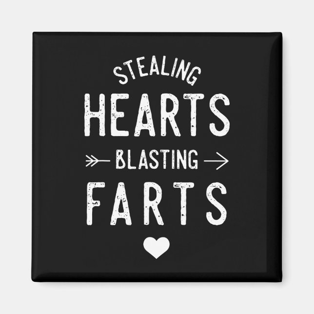 Stealing Hearts Blasting Farts Funny Valentine's D Magnet (Front)