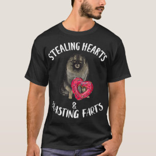Stealing Hearts Blasting Farts Keeshond Valentines T-Shirt