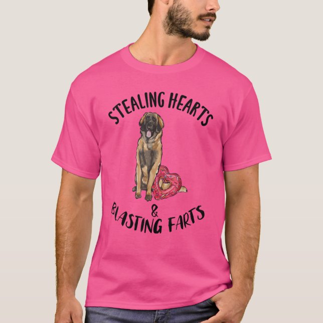 Stealing Hearts Blasting Farts Leonberger Valentin T-Shirt (Front)