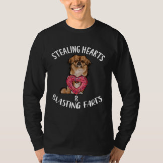 Stealing Hearts Blasting Farts Pekingese Valentine T-Shirt