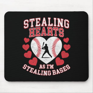 Stealing Hearts Like I Steal Bases Baseball Lover Mouse Mat