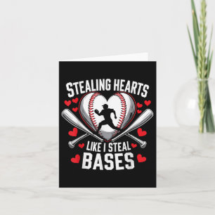 Stealing Hearts Like I Steal Bases Baseball Valent Card