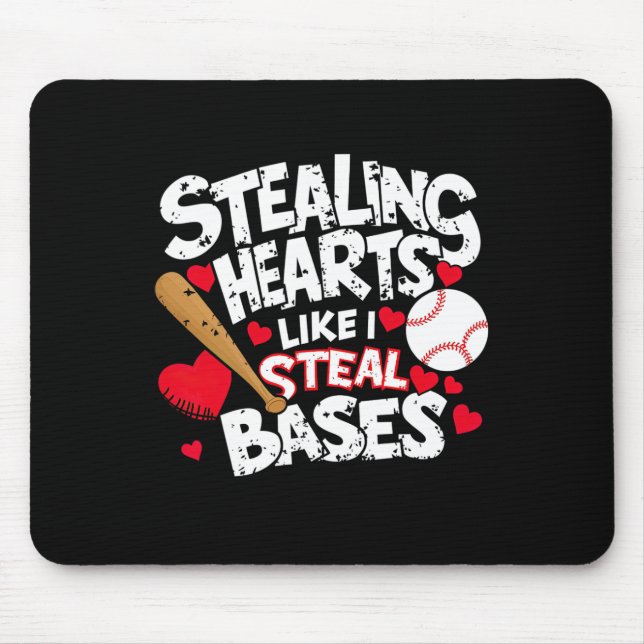 Stealing Hearts Like I Steal Bases  Mouse Mat (Front)
