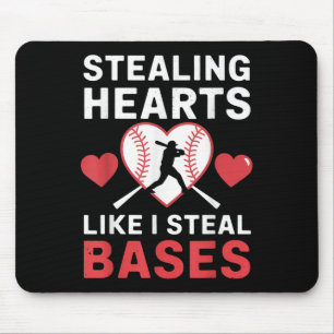 Stealing Hearts Like I Steal Bases Softball Baseba Mouse Mat