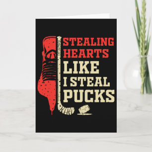 Stealing Hearts Like I Steal Pucks Funny Valentine Card