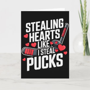 Stealing Hearts Like I Steal Pucks Valentines Day Card