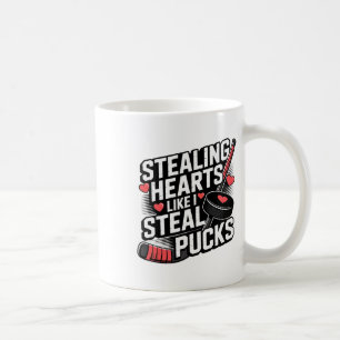 Stealing Hearts Like I Steal Pucks Valentine's Day Coffee Mug