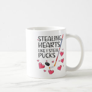 Stealing Hearts Like I Steal Pucks Valentines Day Coffee Mug
