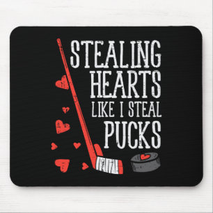 Stealing Hearts Like I Steal Pucks Valentines Day Mouse Mat