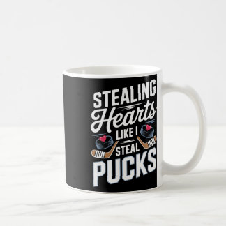Stealing Hearts Like I Steal Pucks Valentines Hock Coffee Mug