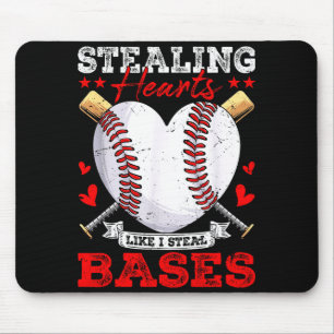 Stealing hearts like steal bases baseball mouse mat