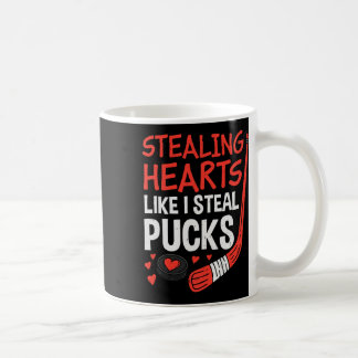 Stealing Hearts Stealing Pucks Hockey Valentines D Coffee Mug
