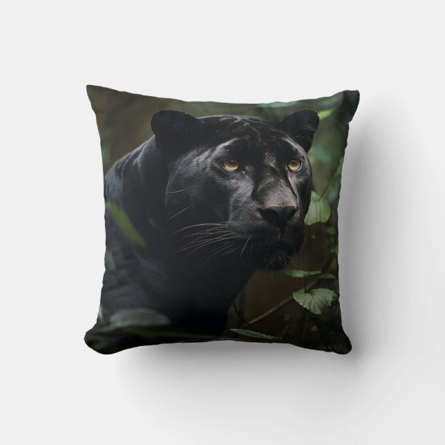 Stealth and Grace: Black Panther Cushion (Front)