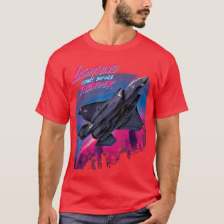 Stealth Fighter Jet Comic Pink and Blue vintage T-Shirt