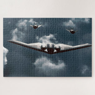 Stealth Formation: B-2 Spirit with F-117 Nighthawk Jigsaw Puzzle