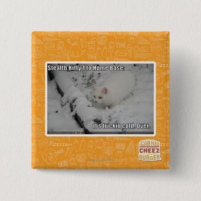 Stealth Kitty 1 15 Cm Square Badge (Front)