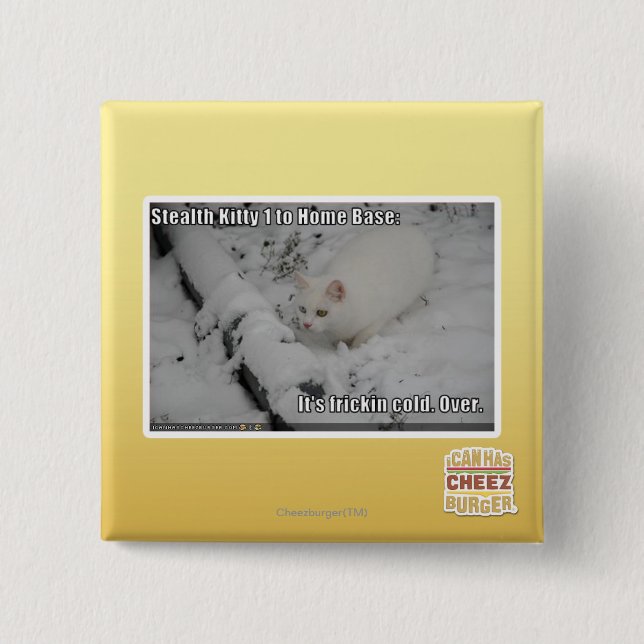 Stealth Kitty 1 15 Cm Square Badge (Front)