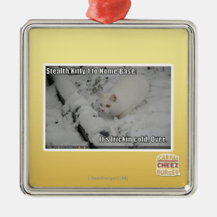 Stealth Kitty 1 Metal Tree Decoration