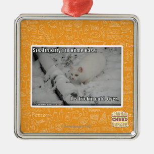 Stealth Kitty 1 Metal Tree Decoration