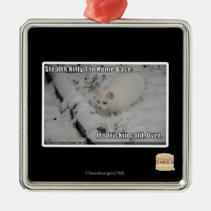 Stealth Kitty 1 Metal Tree Decoration